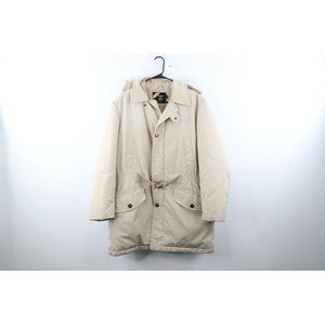 Vintage 70s Rockabilly Down Fill Belted Hooded Winter Puffer Parka Jacket